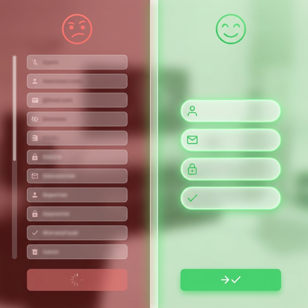 Comparaison formulaire long friction vs formulaire court optimisé conversion